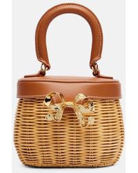 Self-Portrait - Tote Bow Aus Rattan Mit Leder - Lyst