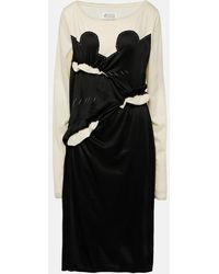 Maison Margiela - Spliced Gathered Jersey Midi Dress - Lyst