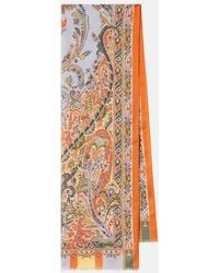 Etro - Floral Wool And Silk Scarf - Lyst