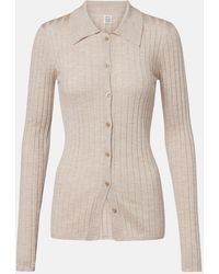 TOTEME - Ribbed-Knit Cashmere And Silk Cardigan - Lyst