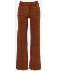 FRAME - Le Slim Palazzo Cotton Corduroy Wide-Leg Pants - Lyst