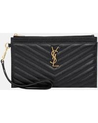 Saint Laurent - Monogram Leather Pouch Bag - Lyst