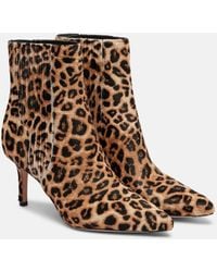 Veronica Beard - Lisa 70 Leopard-Print Calf Hair Ankle Boots - Lyst