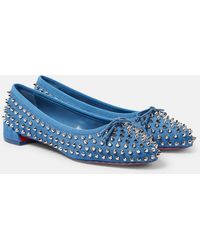 Christian Louboutin - Sweetie Jane Spikes Denim Flat - Lyst