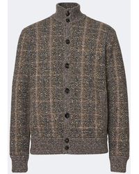 Agnona - Checked Wool And Cashmere Cardigan - Lyst