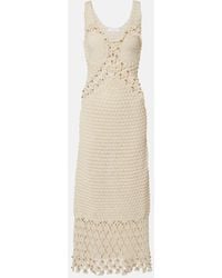 Rabanne - Embellished Crochet Cotton Midi Dress - Lyst