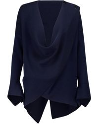 Roland Mouret Alice Wool And Cashmere-blend Cardigan - Blue