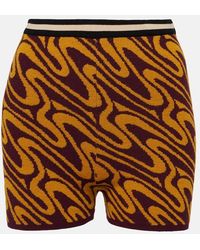 Dries Van Noten - High-Rise Jacquard Shorts - Lyst