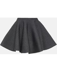 Alaïa - Minifalda En Mezcla De Lana Acanalada - Lyst