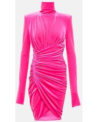 Alexandre Vauthier - Ruched Velvet Minidress - Lyst