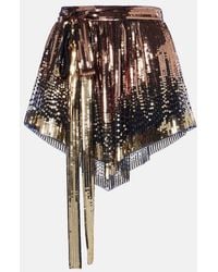 Rabanne - Sequined Shorts - Lyst