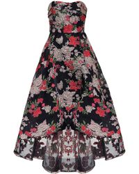 Marchesa notte Verzierte Robe aus Brokat - Schwarz