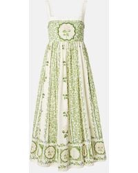 Agua Bendita - Barbara Floral Cotton Midi Dress - Lyst