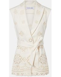Veronica Beard - Townes Eyelet Cotton Twill Vest - Lyst