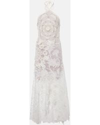 Oscar de la Renta - Robe Longue En Guipure Et Crochet - Lyst