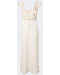 RIXO London - Maeva Lace-Trimmed Linen-Blend Maxi Dress - Lyst
