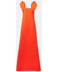 Oscar de la Renta - Bow-Detail Wool-Blend Gown - Lyst