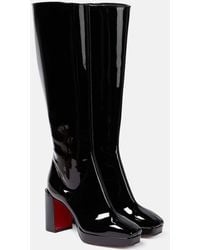 Christian Louboutin - Alleo 90 Patent Leather Knee-High Boots - Lyst