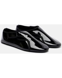 Alaïa - Criss Cross Leather-Trimmed Ballet Flats - Lyst