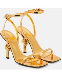 Bottega Veneta - Knot Mirrored Leather Sandals - Lyst