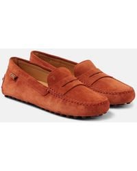 Tod's - Gommino Suede Driving Shoes - Lyst