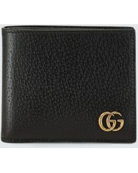 Gucci GG Marmont Portemonnaie aus vollnarbigem Leder - Schwarz