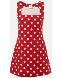 Posse - Alice Polka-Dot Linen Minidress - Lyst