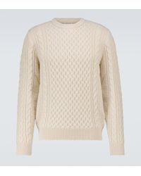 Sunspel - Cable-Knit Wool Sweater - Lyst