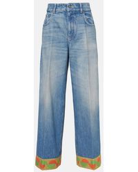 Valentino - High-Rise Wide-Leg Jeans - Lyst