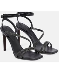 Brunello Cucinelli - Embellished Leather Sandals - Lyst