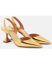 AMINA MUADDI - Holli 70 Mirrored Leather Slingback Pumps - Lyst
