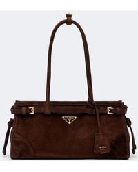 Prada - Bonnie Mini Suede Top-Handle Bag - Lyst