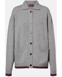 Gucci - Cardigan Web Stripe Aus Wolle Und Kaschmir - Lyst
