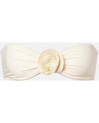 SAME - Rosette Floral-Applique Bandeau Bikini Top - Lyst