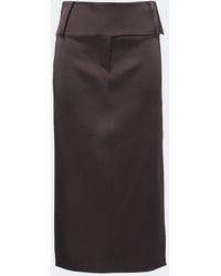 Sportmax - Satin Midi Skirt - Lyst