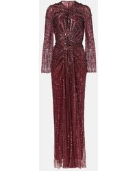 Jenny Packham - Anja Embellished Gathered Gown - Lyst