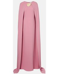 Oscar de la Renta - Caped Silk-Blend Georgette Gown - Lyst