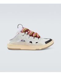 Lanvin Curb Mule Leather Sneakers - White