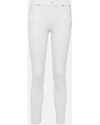 7 For All Mankind - Jeans skinny cropped a vita alta - Lyst