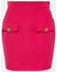 Balmain - Virgin Wool Miniskirt - Lyst