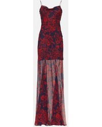 Dries Van Noten - Printed Silk Georgette Maxi Dress - Lyst