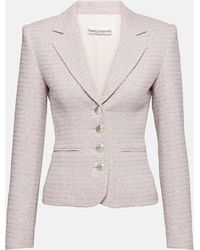 Alessandra Rich - Sequined Single-breasted Tweed Blazer - Lyst