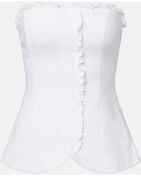Posse - Florence Ruffled Linen Top - Lyst