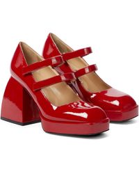 NODALETO Bulla Babies Patent Leather Pumps - Red