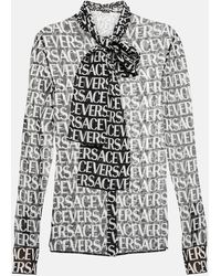 Versace - Bluse Aus Seide - Lyst