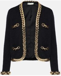 Tory Burch - Kendra Chain-Trimmed Wool-Blend Cardigan - Lyst