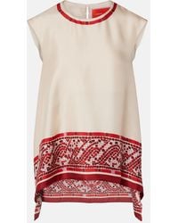 La DoubleJ - San Carlo Printed Silk Twill Top - Lyst