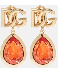 Dolce & Gabbana - Dg Crystal-Embellished Clip-On Earrings - Lyst