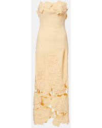 LEO LIN - Rayna Floral-Applique Strapless Midi Dress - Lyst