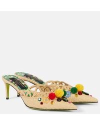 Dolce & Gabbana - Verzierte Mules Pointy 60 Aus Raffiabast - Lyst